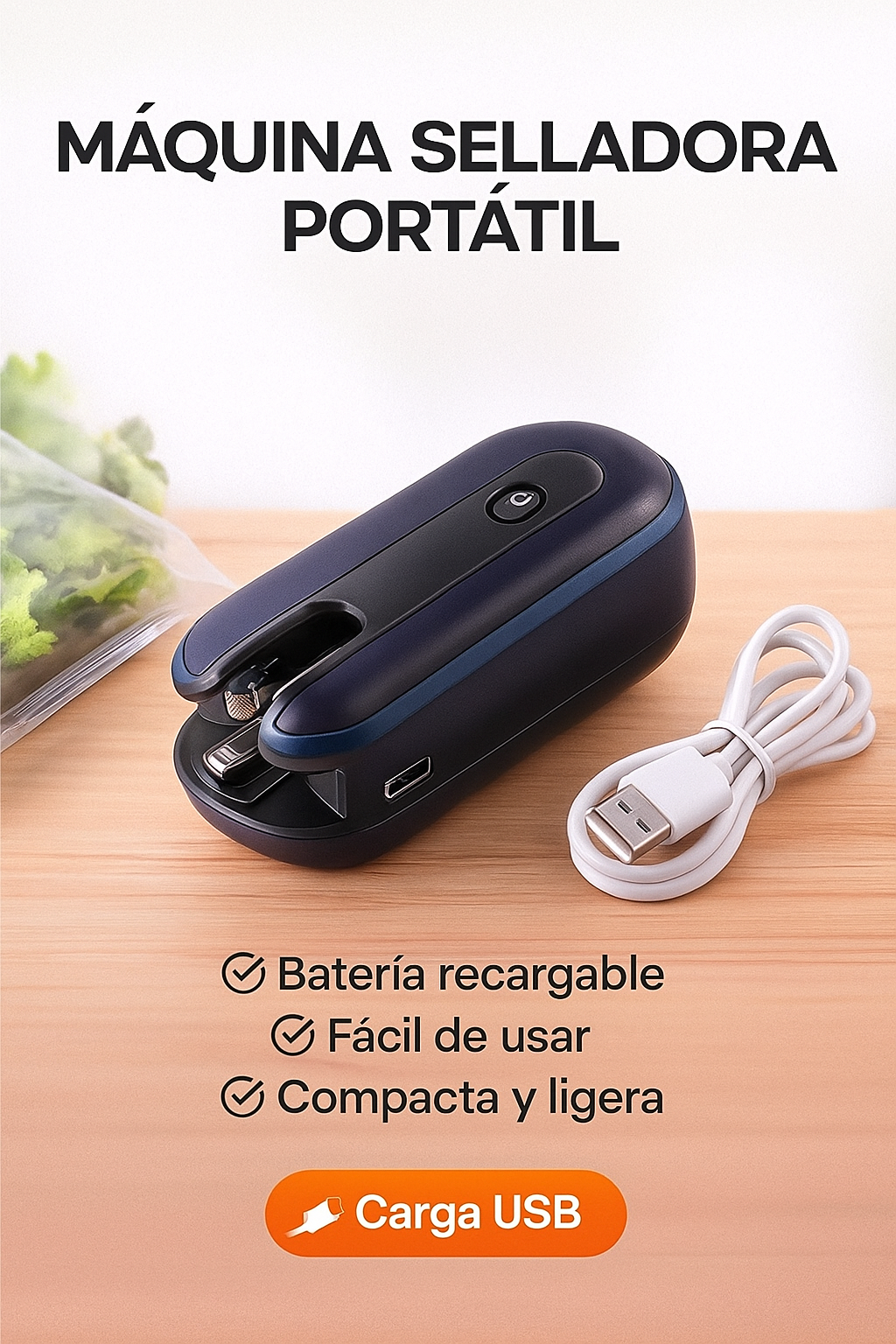 SELLADOR MULTIFUNCIONAL RECARGABLE – Sella y Corta Bolsas 2 en 1 🔥✨